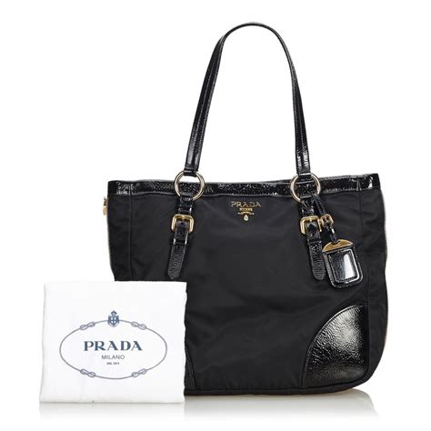 prada mirage two tone tote leather black|Black Leather Tote .